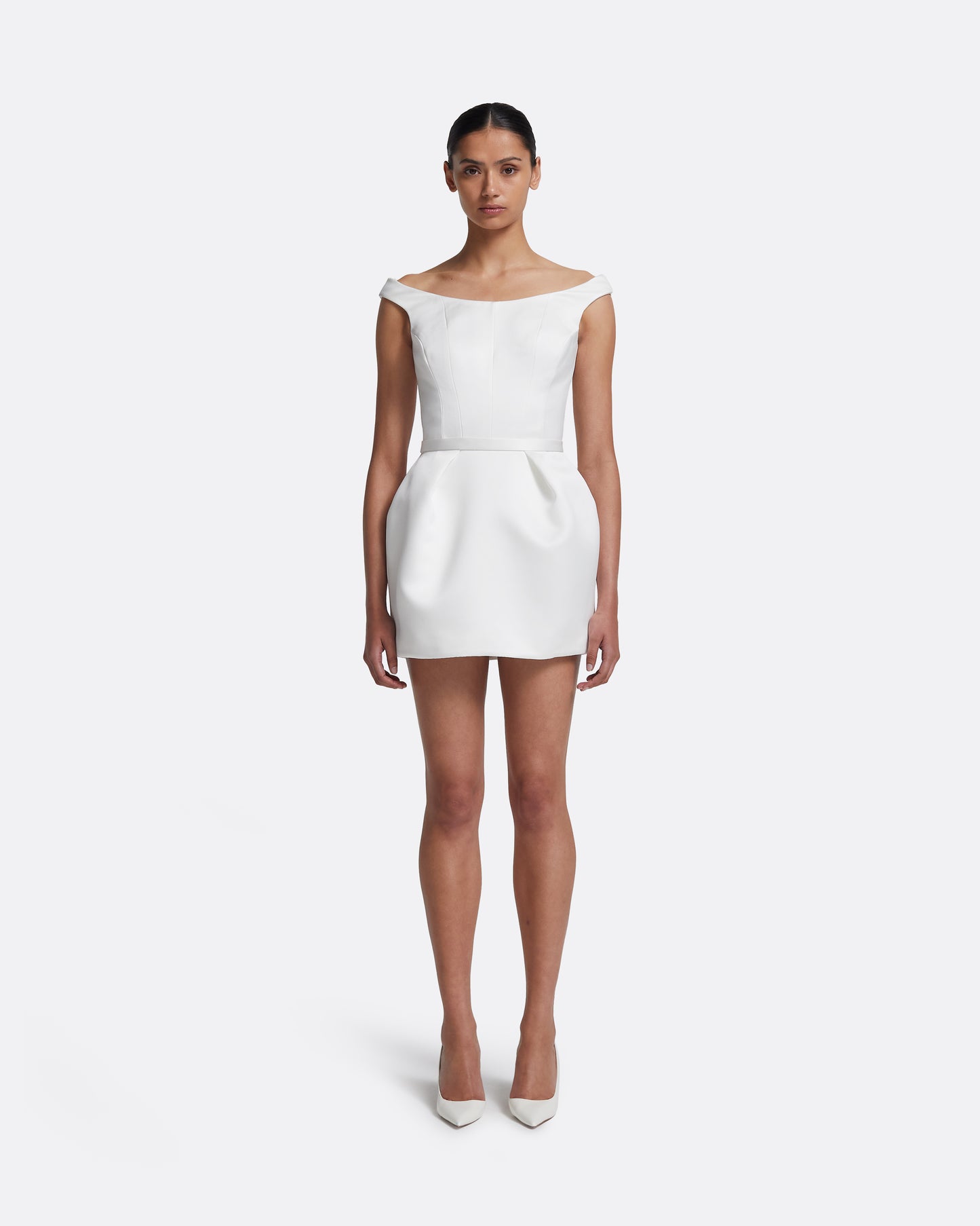 Senka Short Dress in Porcelain