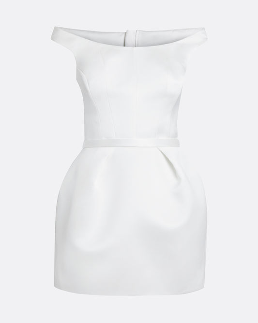 Senka Short Dress in Porcelain