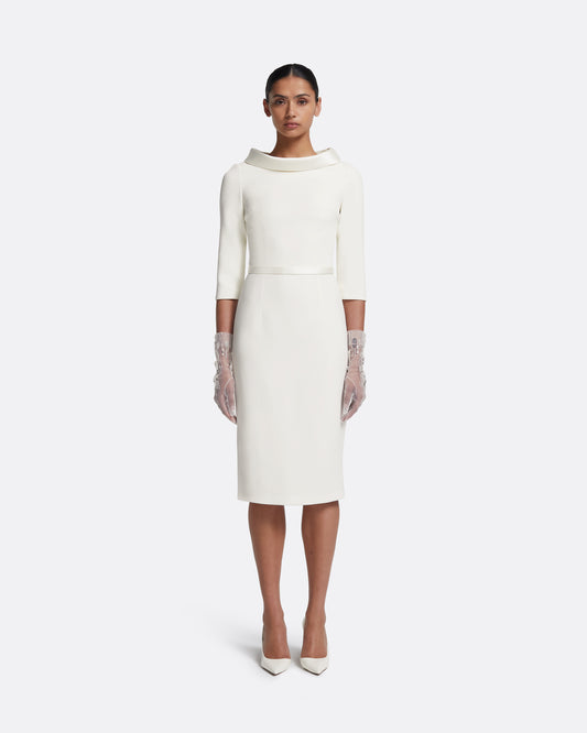 Meryl Midi Dress in Ivory