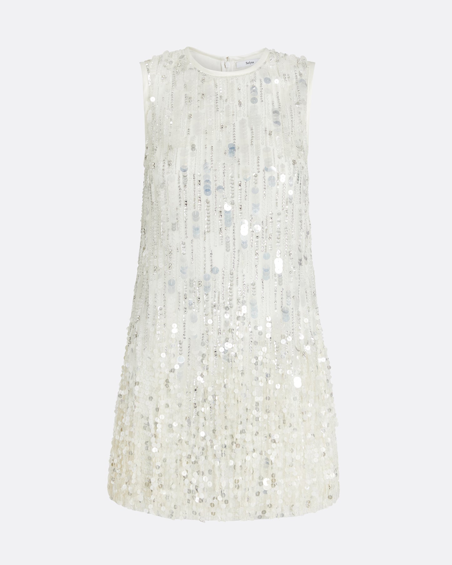 Ariana Short Dress in Ivory with Crystal Embellishment