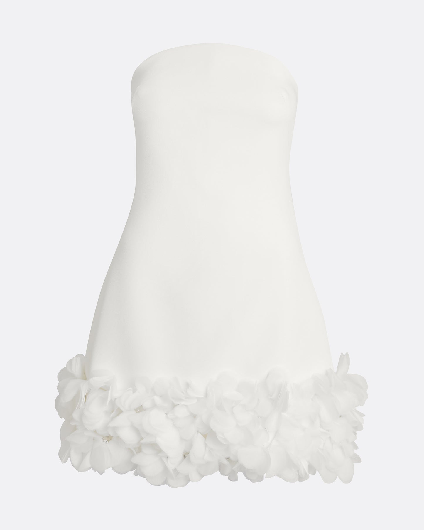 Rowan Short Dress in Ivory with Ivory Appliqué