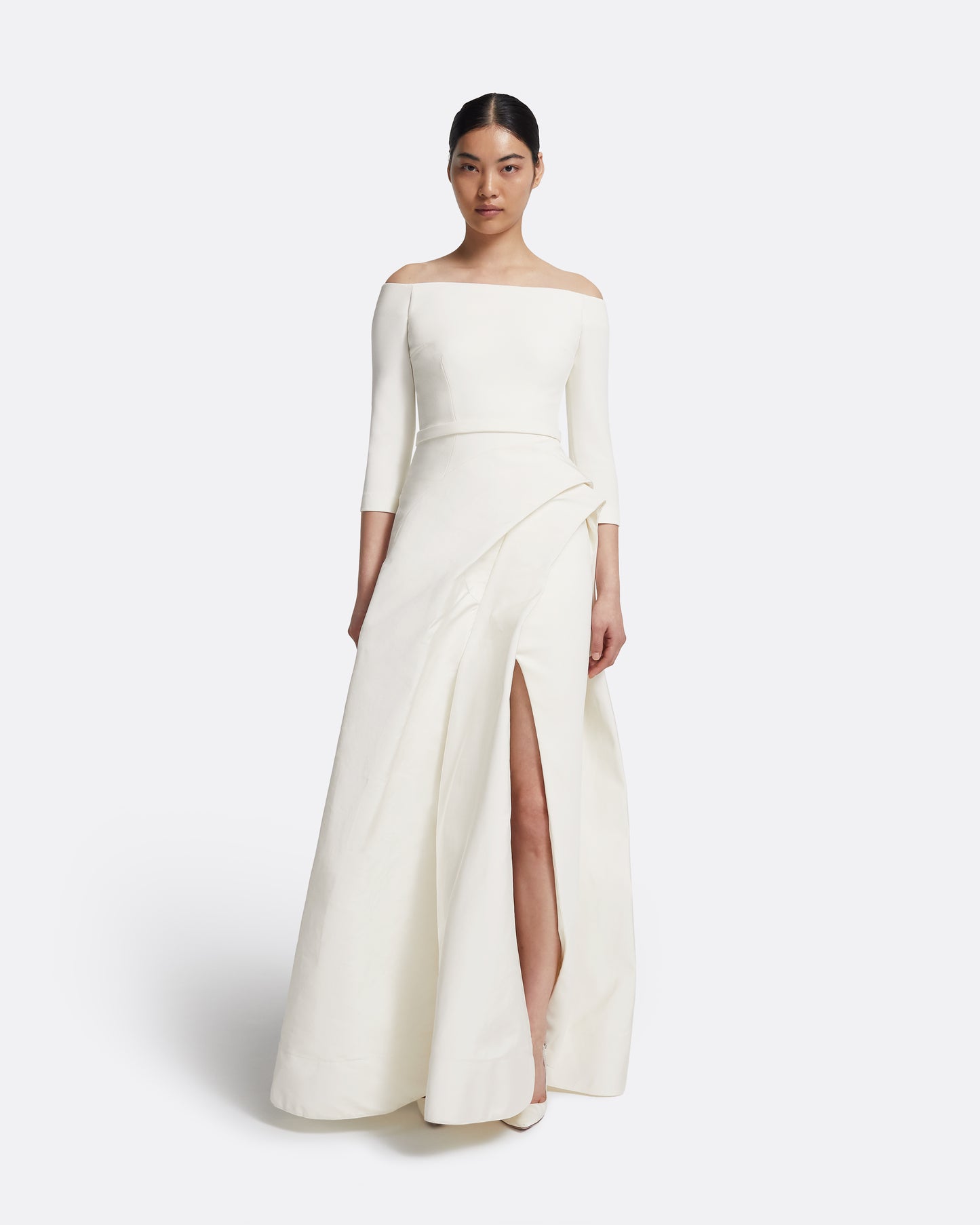 Nila Long Dress in Ivory Safiyaa London Nila Long Dress in Ivory Safiyaa London