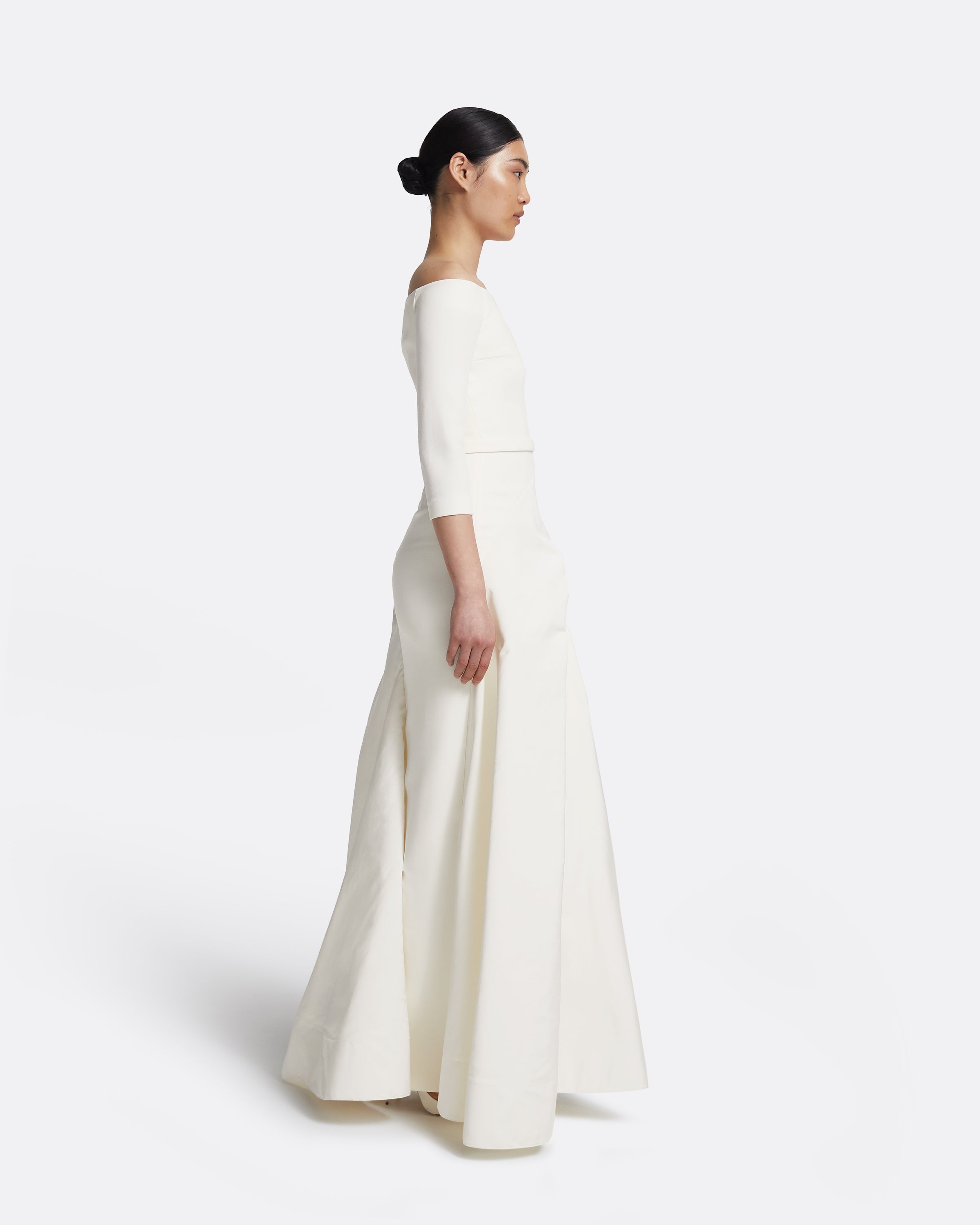 Nila Long Dress in Ivory – Safiyaa London
