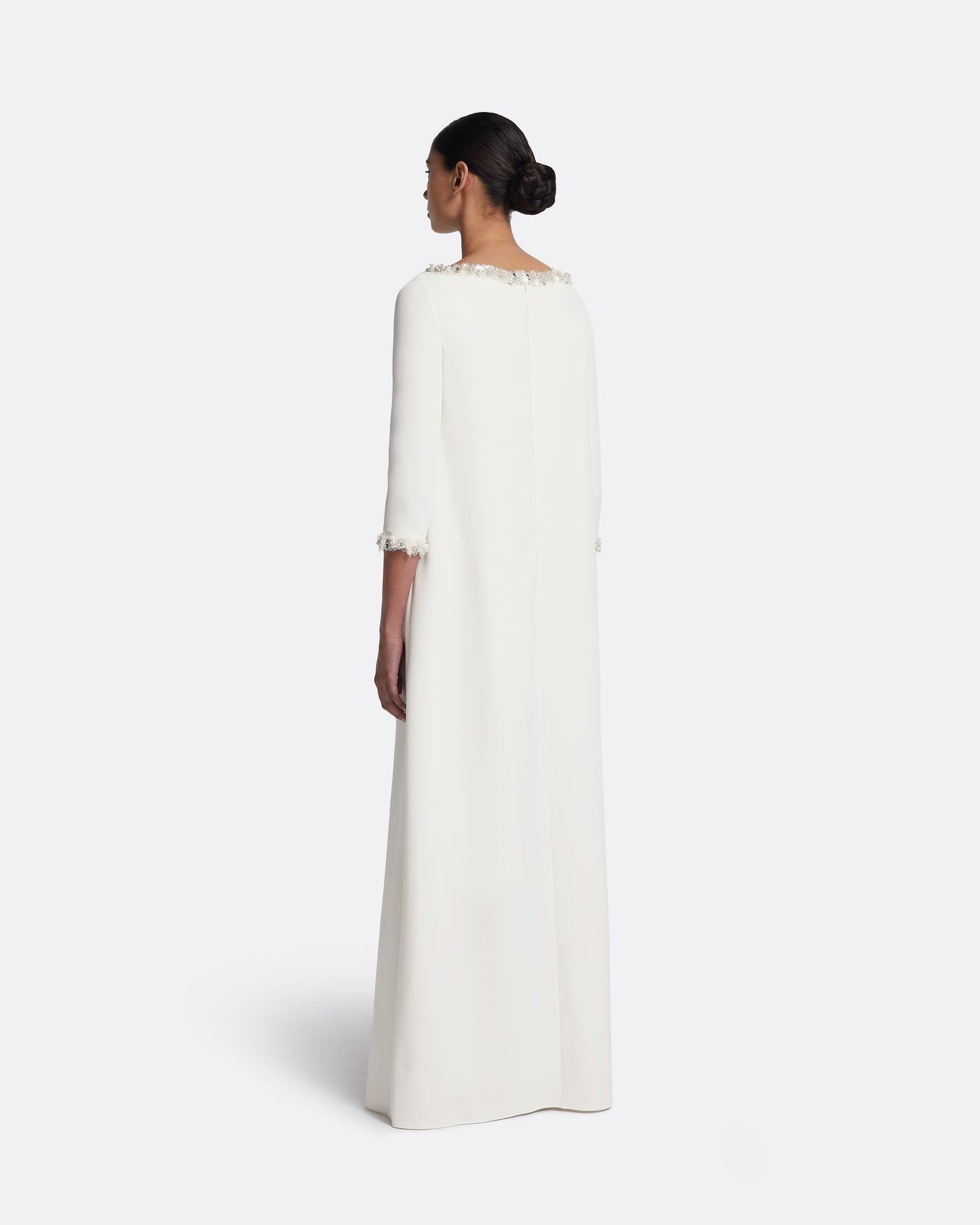 Lanai Long Dress in Ivory with Crystal