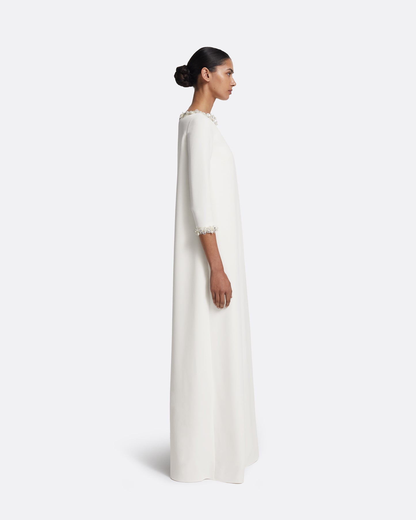 Lanai Long Dress in Ivory with Crystal