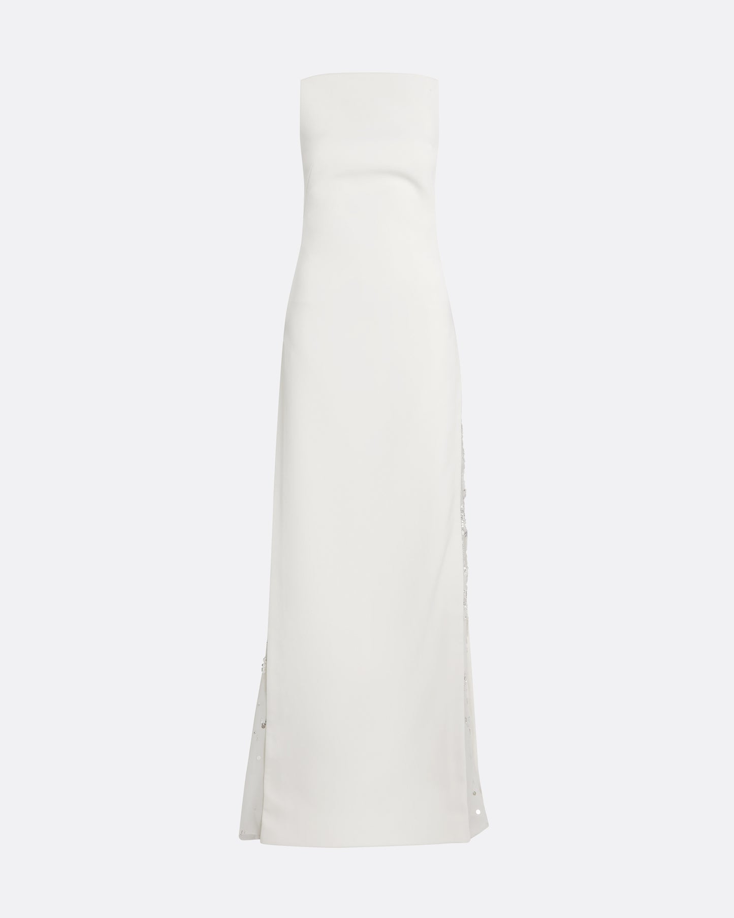 Leanne Long Dress in Ivory with Crystal