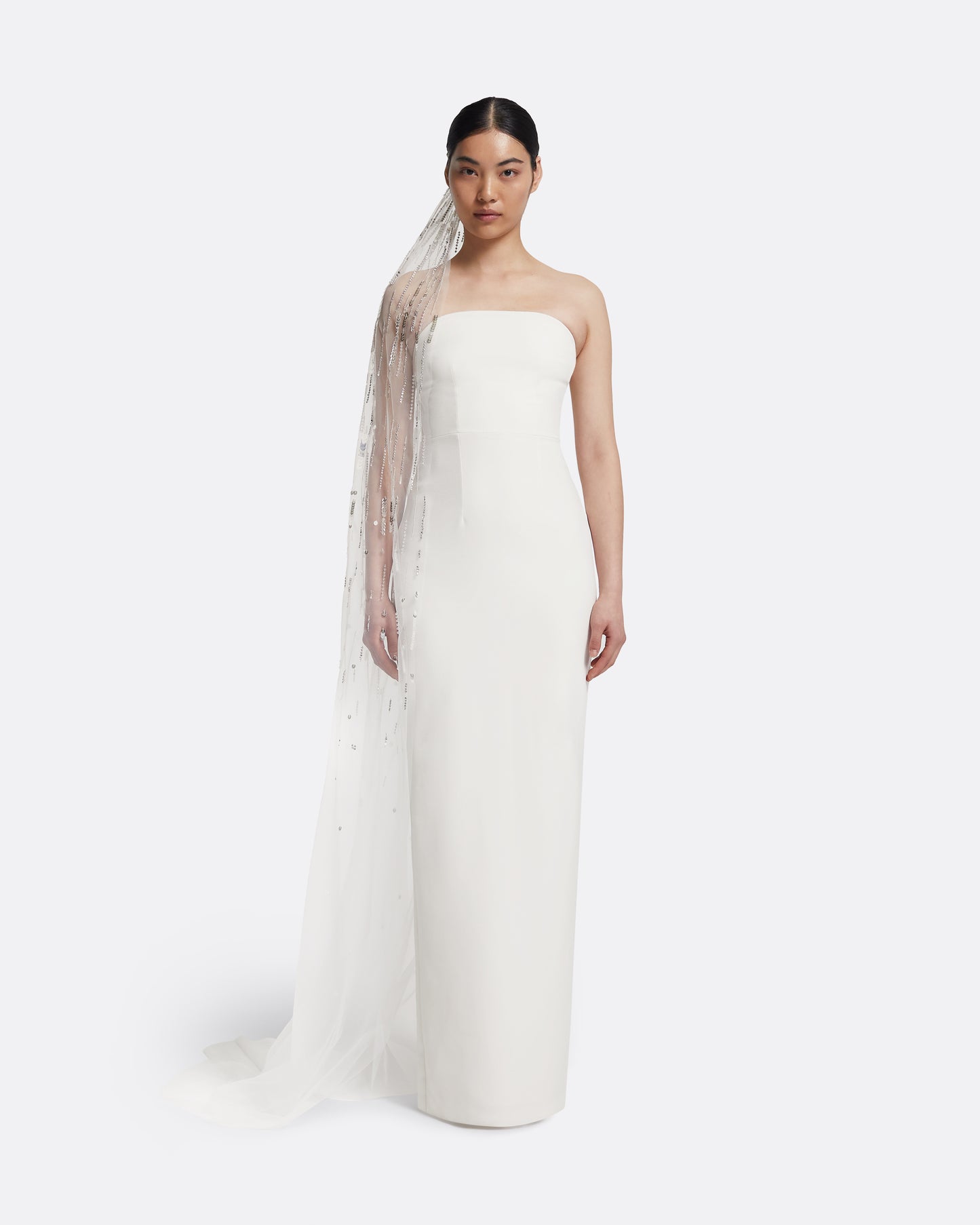 Edith Veil in Ivory with Crystal Embellishment