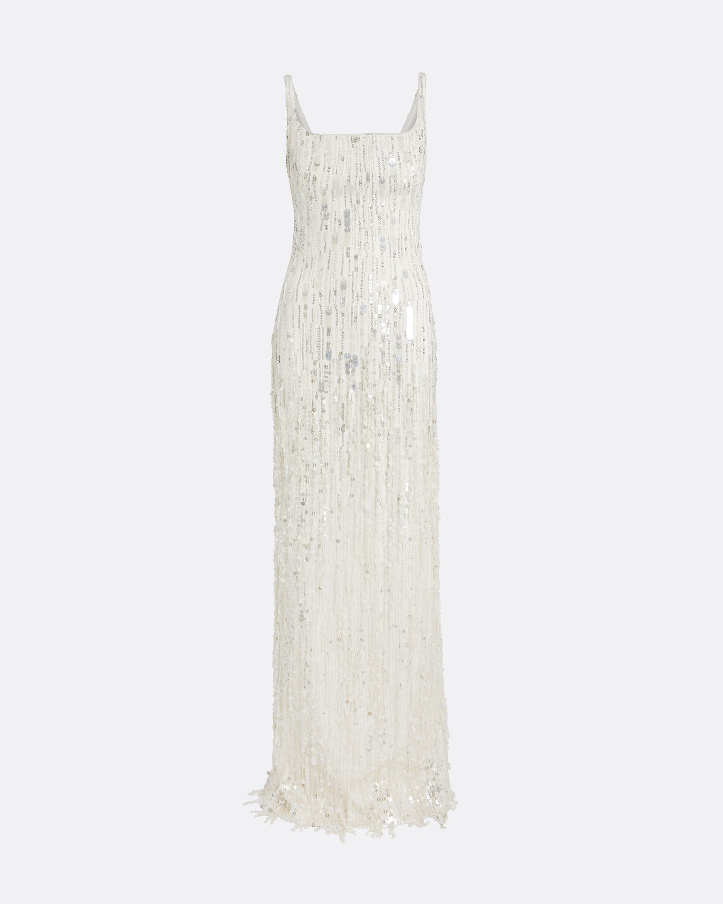 Kristena Long Dress in Ivory with Crystal Embellishment