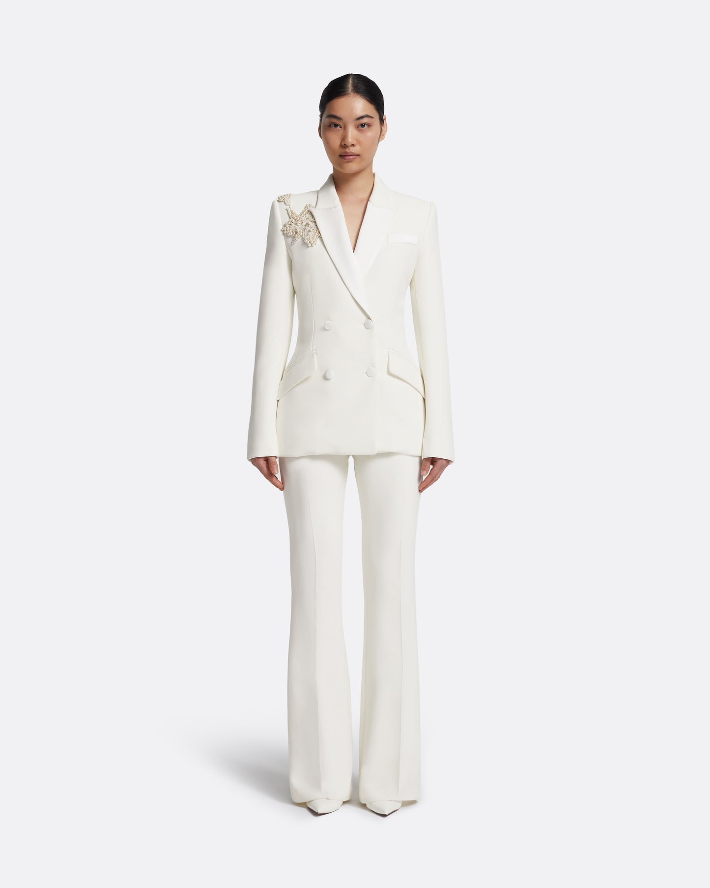 Wynnie Jacket in Ivory with Pearl Embroidery