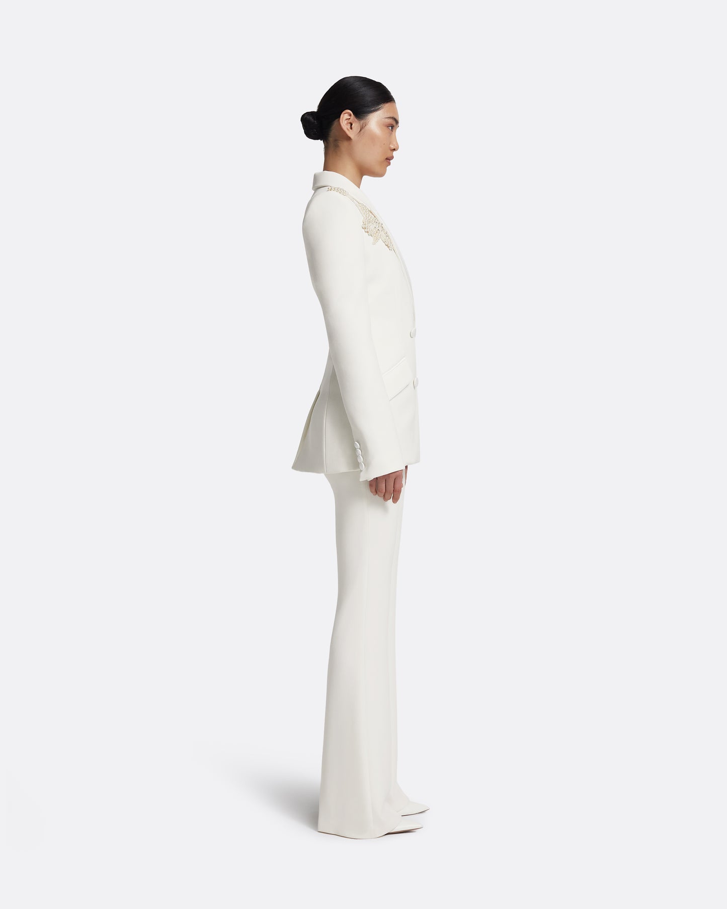 Wynnie Jacket in Ivory with Pearl Embroidery