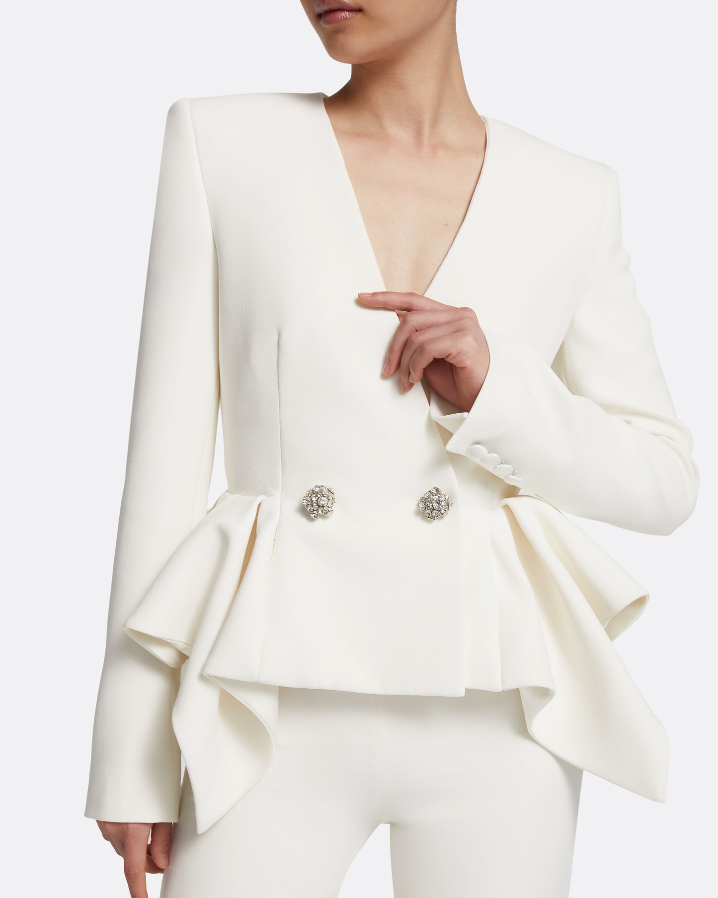 Renna Jacket in Ivory with Crystal