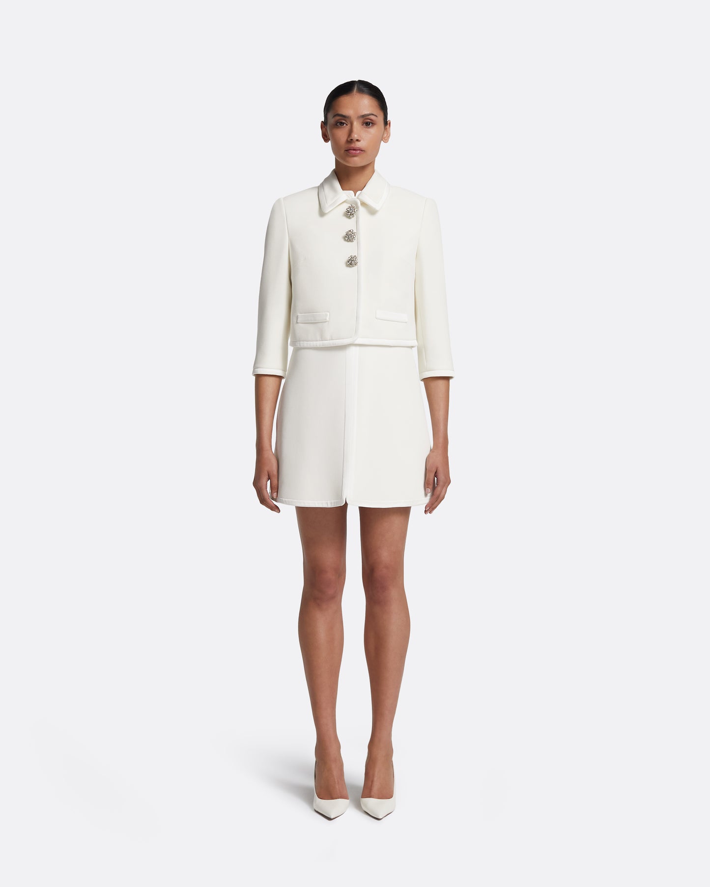 Niina Jacket in Ivory with Crystal