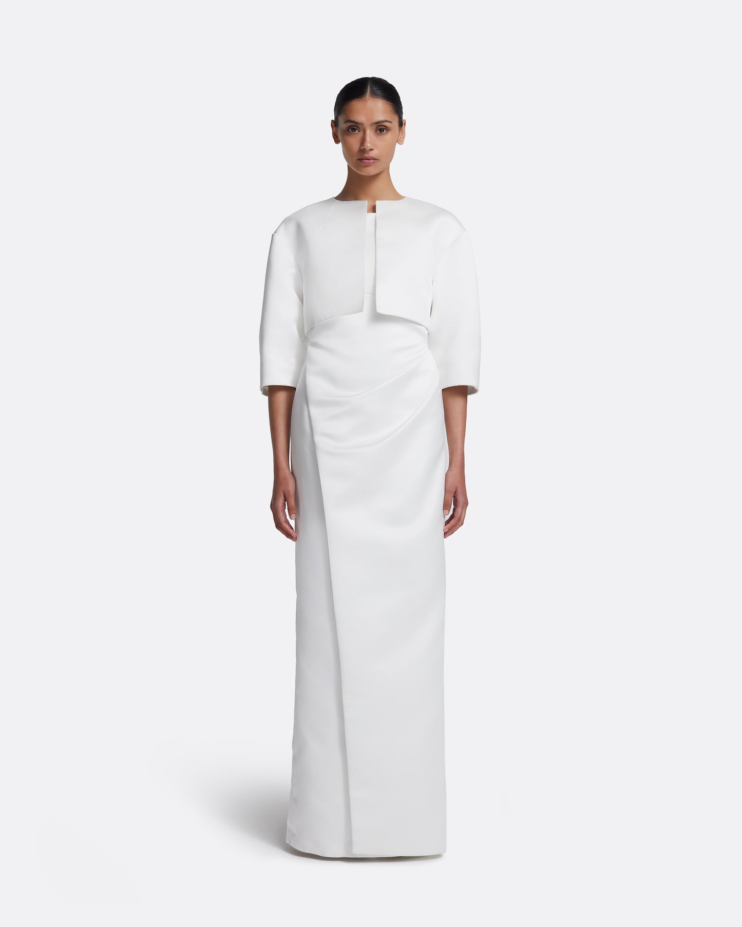 Misaki Long Dress in Porcelain