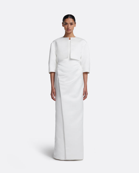 Misaki Long Dress in Porcelain