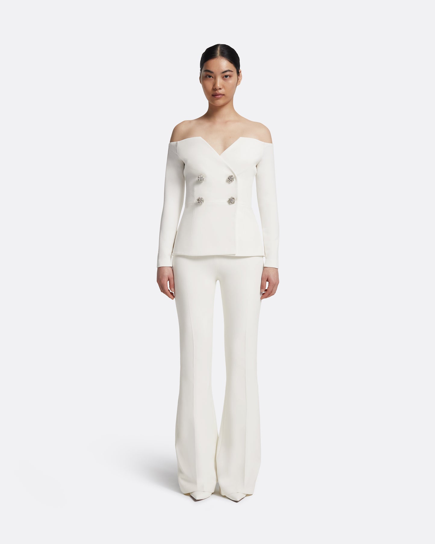 Kamile Jacket in Ivory with Crystal