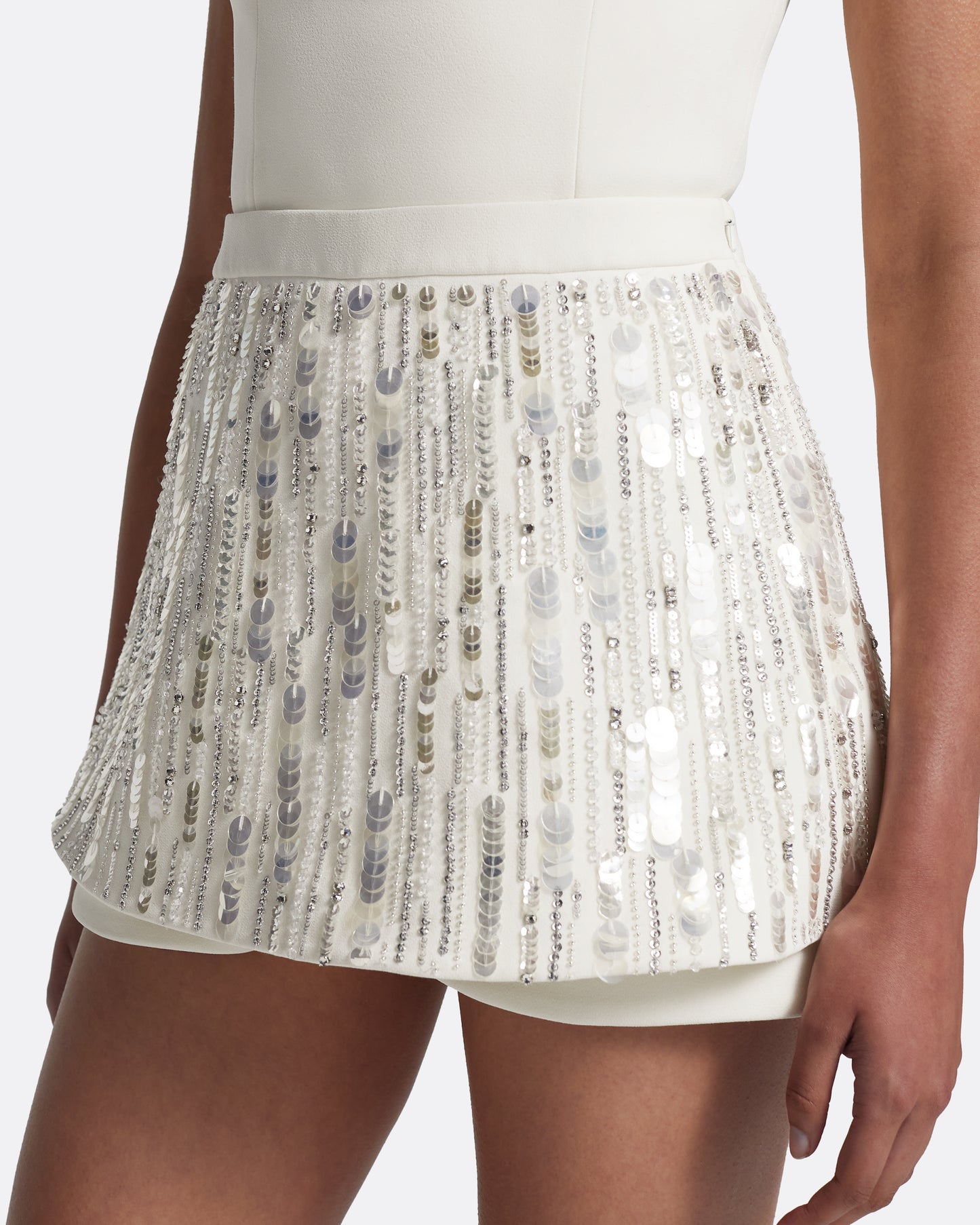 Matilda Skirt in Ivory with Crystal Embellishment