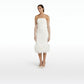 Oralie Ivory Feather Trimmed Midi Dress