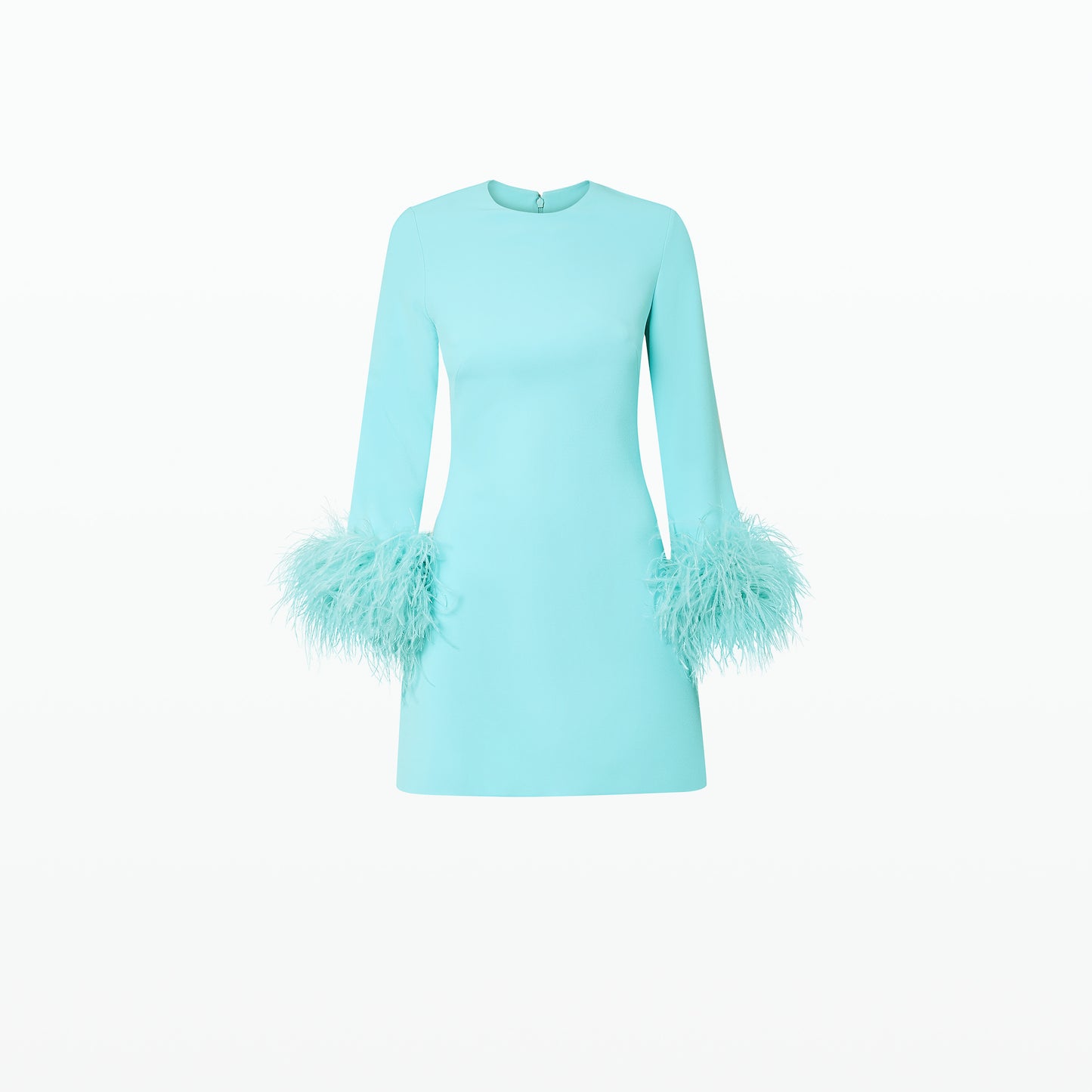 Rena Positano Feather-Trimmed Short Dress