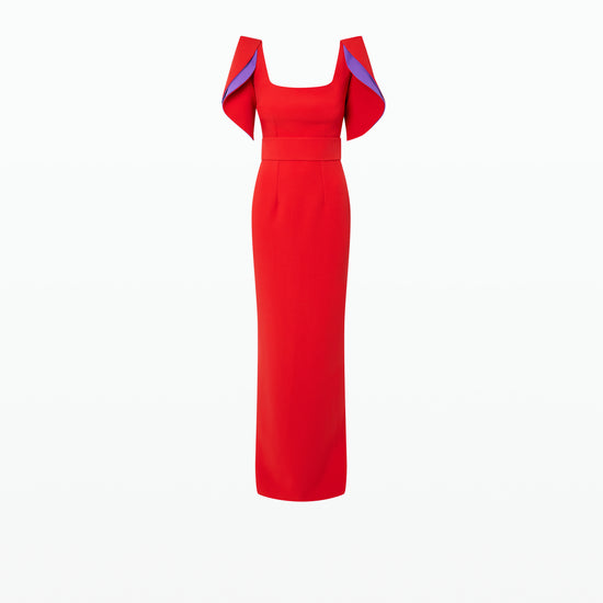 Dara Scarlet Red Long Dress – Safiyaa London