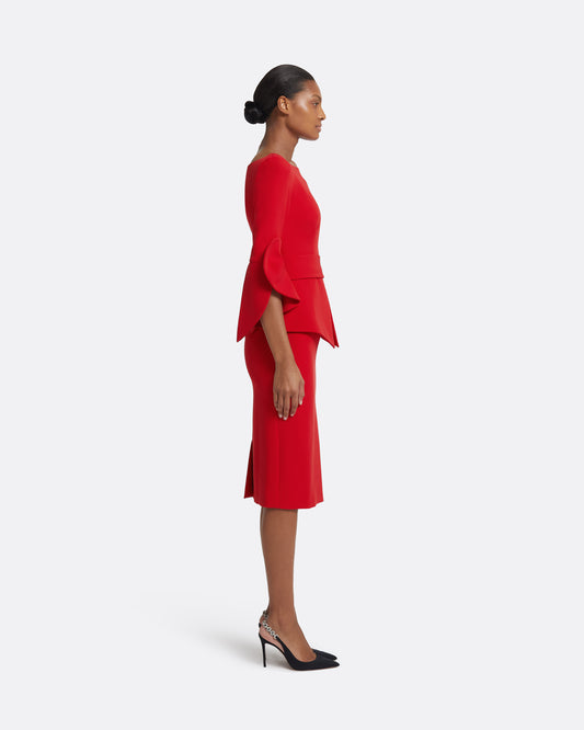 Alondra Dress in Cherry Red