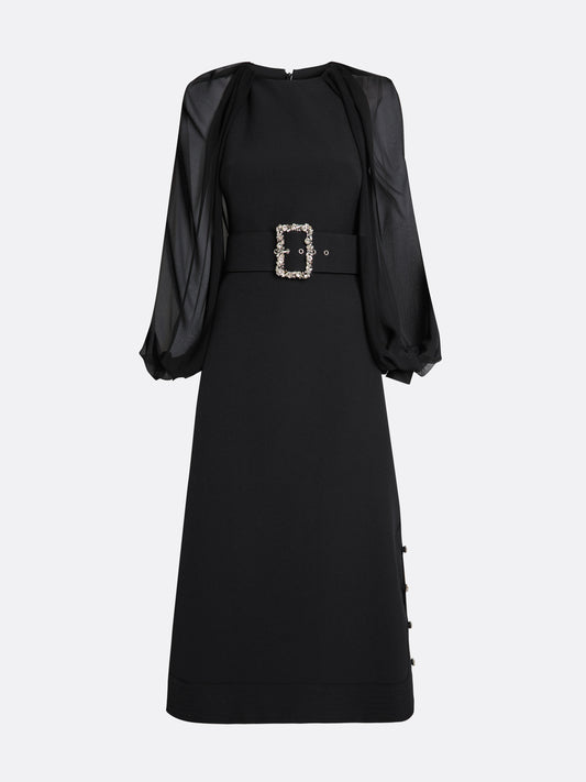 Viola Midi Dress in Black