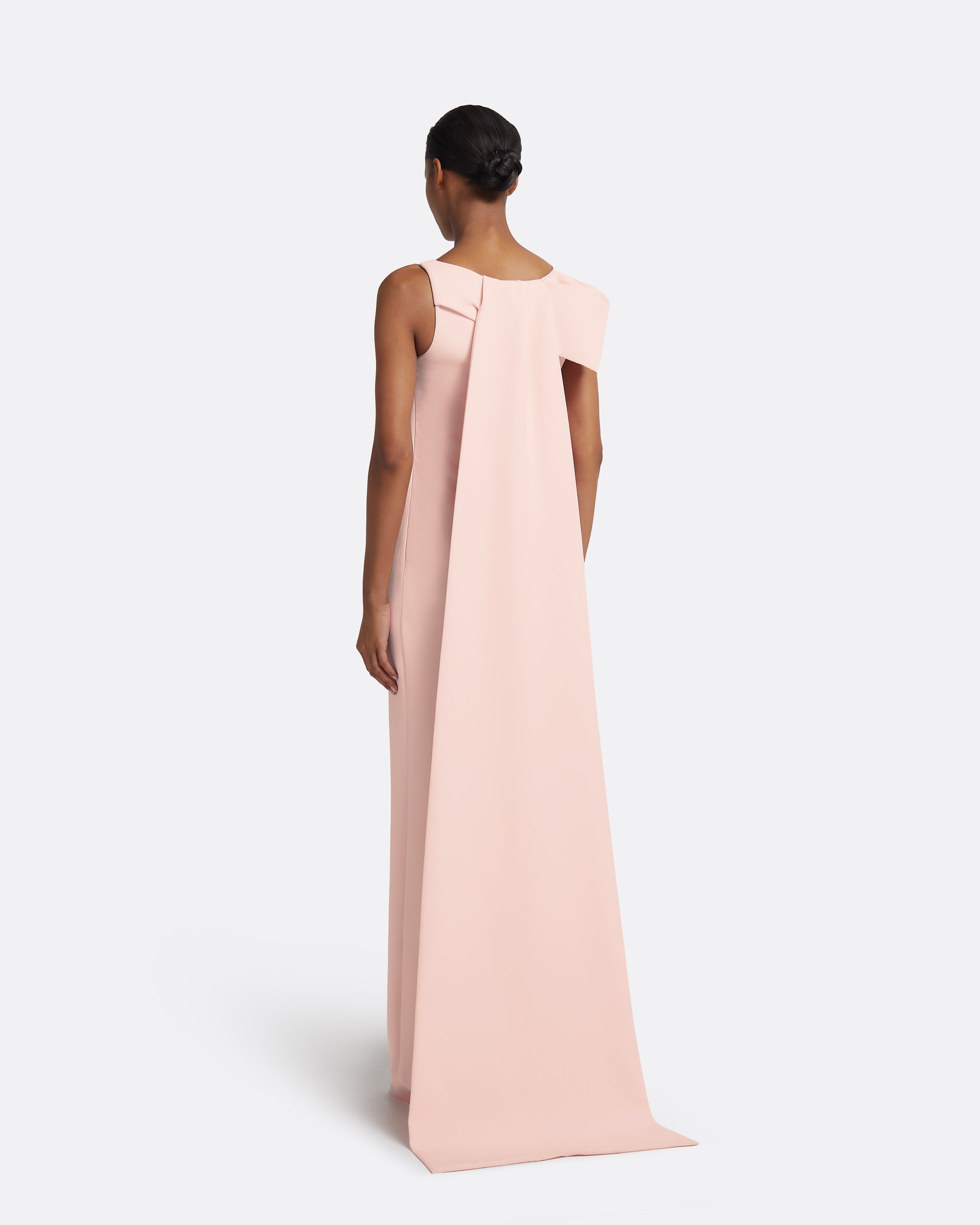 Celestia Pale Pink Long Dress – Safiyaa London
