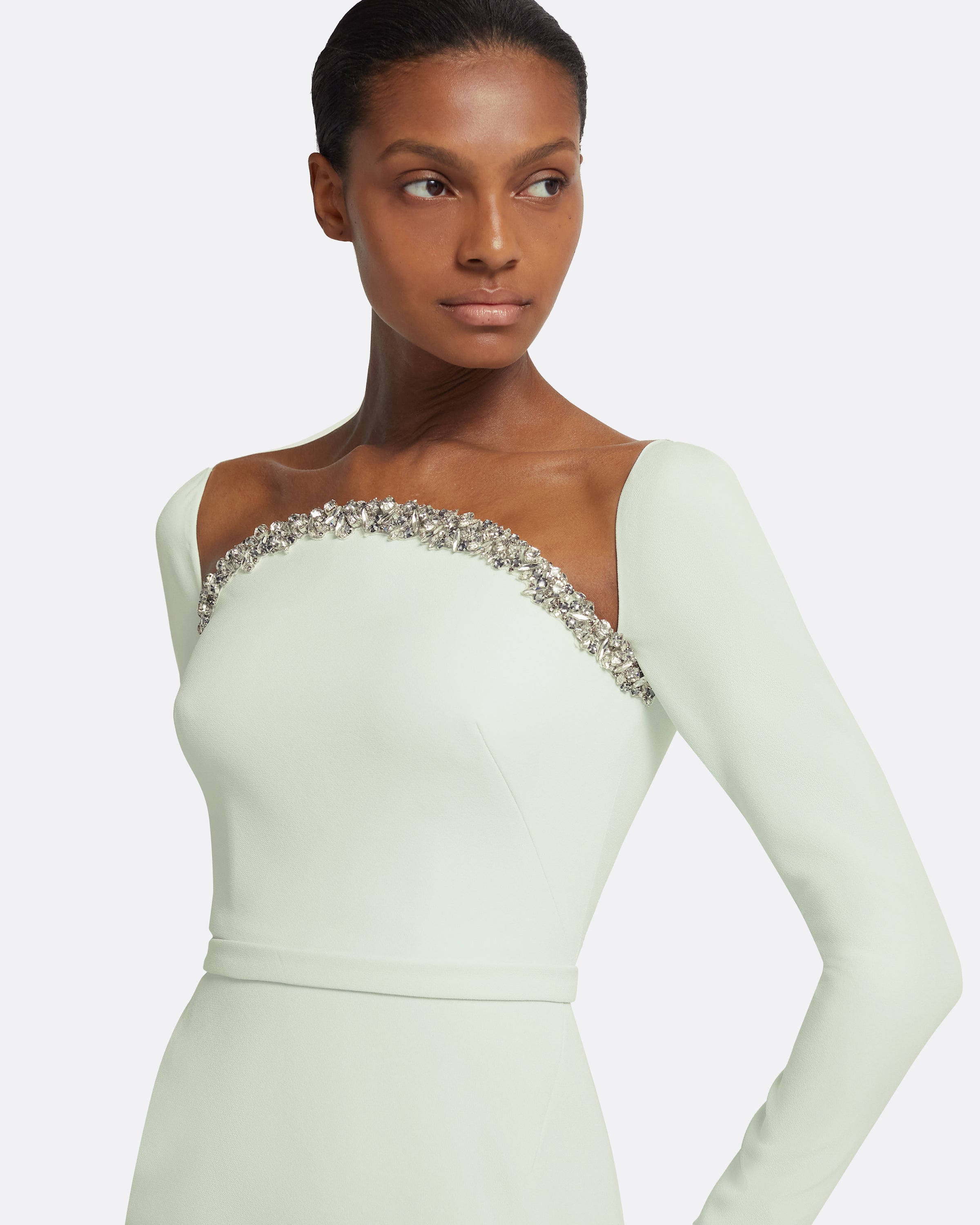 Heidi Long Dress in Spearmint – Safiyaa London