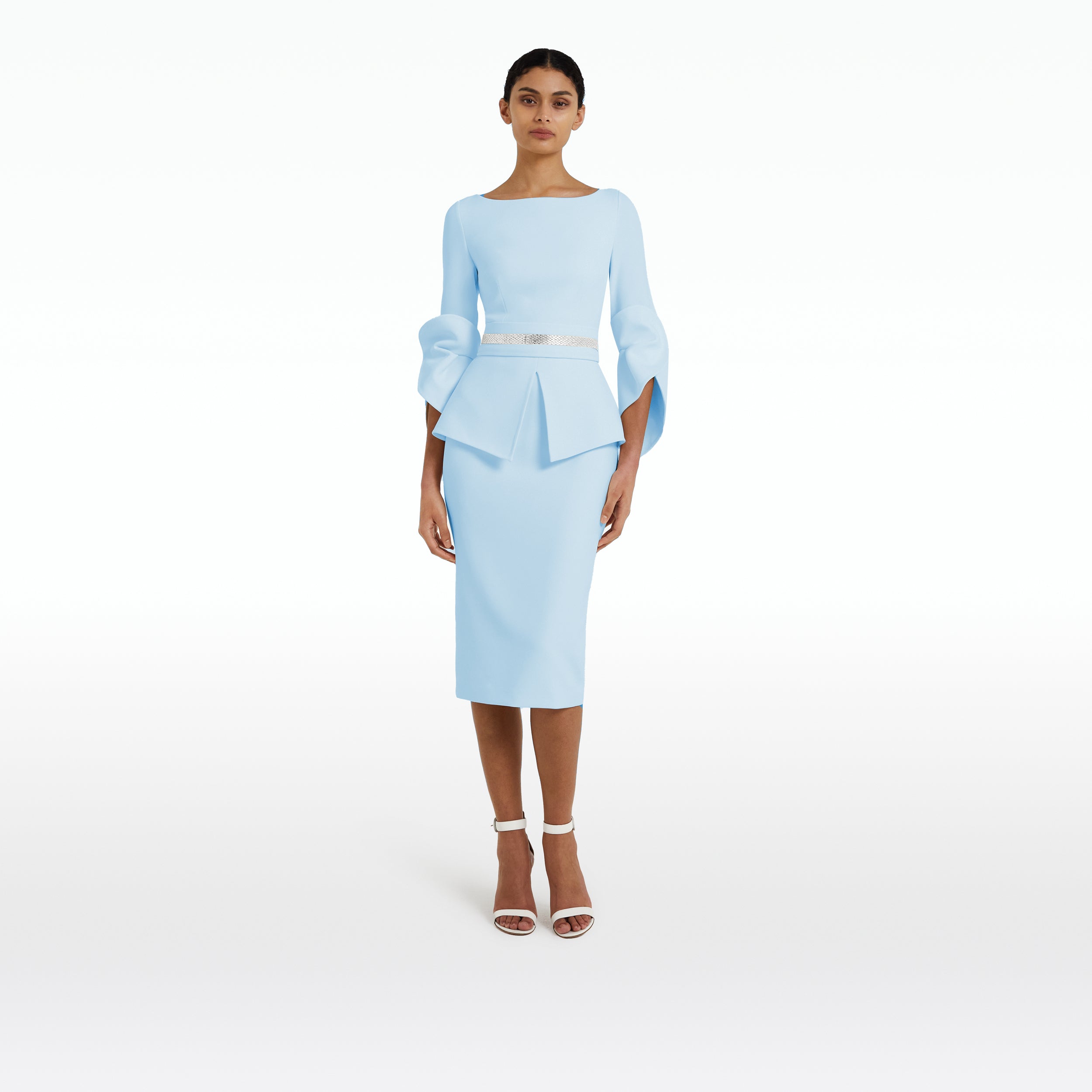 Alondra Pale Blue Midi Dress