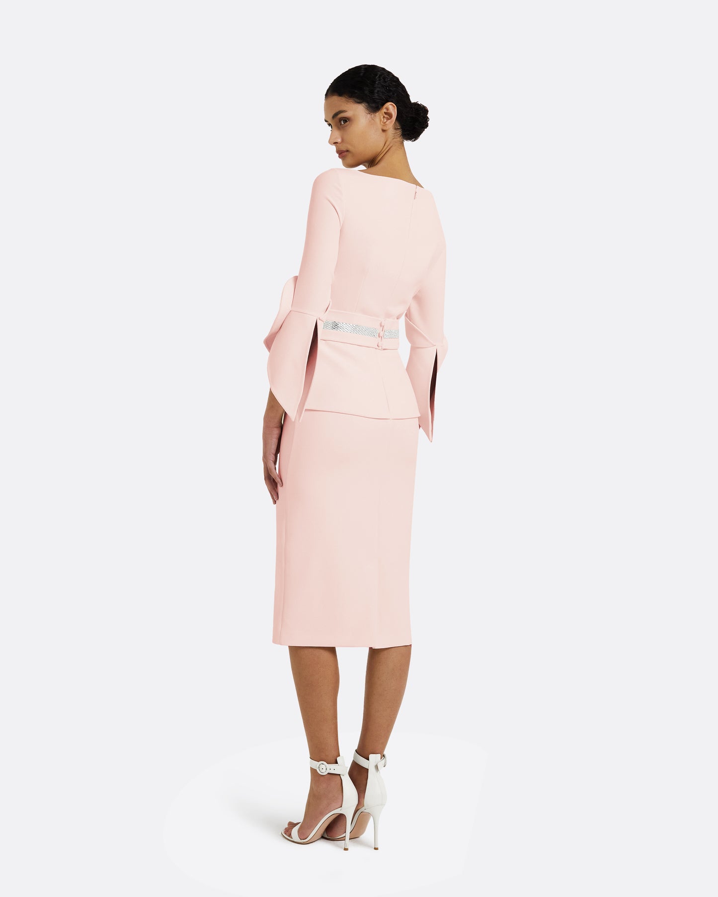 Alondra Pale Pink Midi Dress