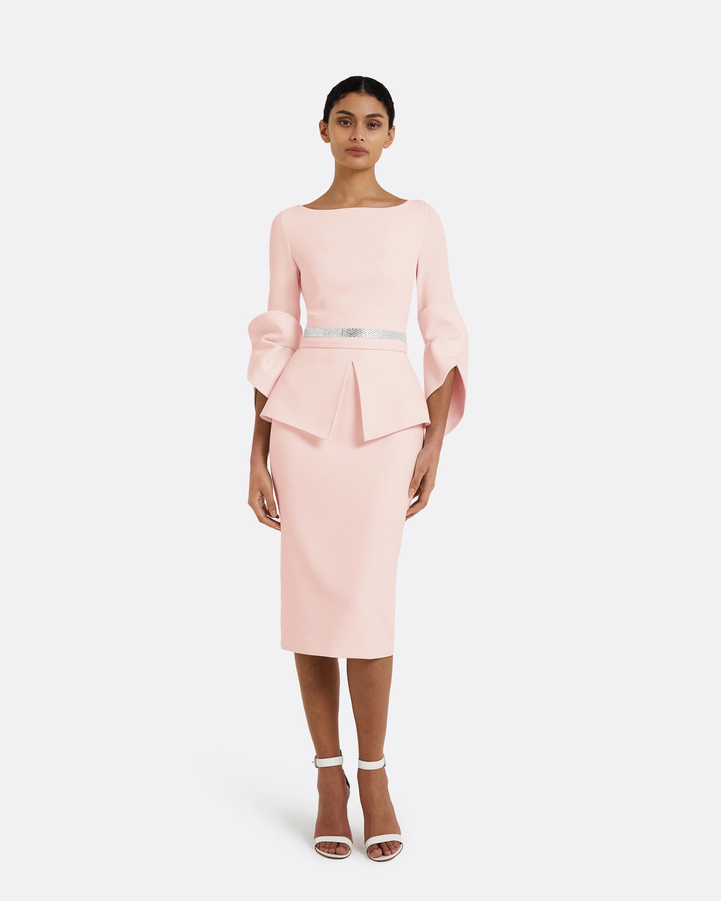 Alondra Pale Pink Midi Dress