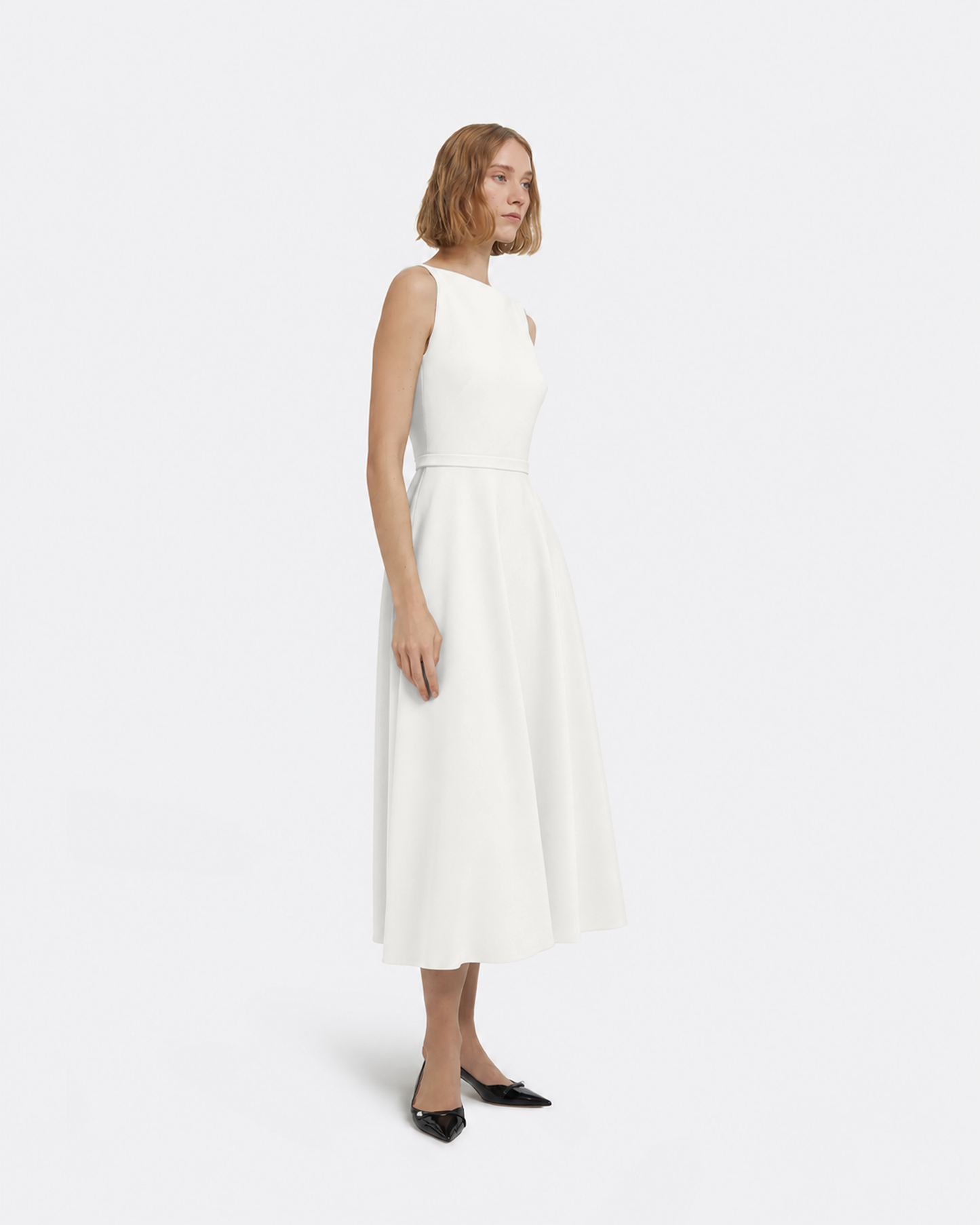 Ginny Midi Dress in Ivory