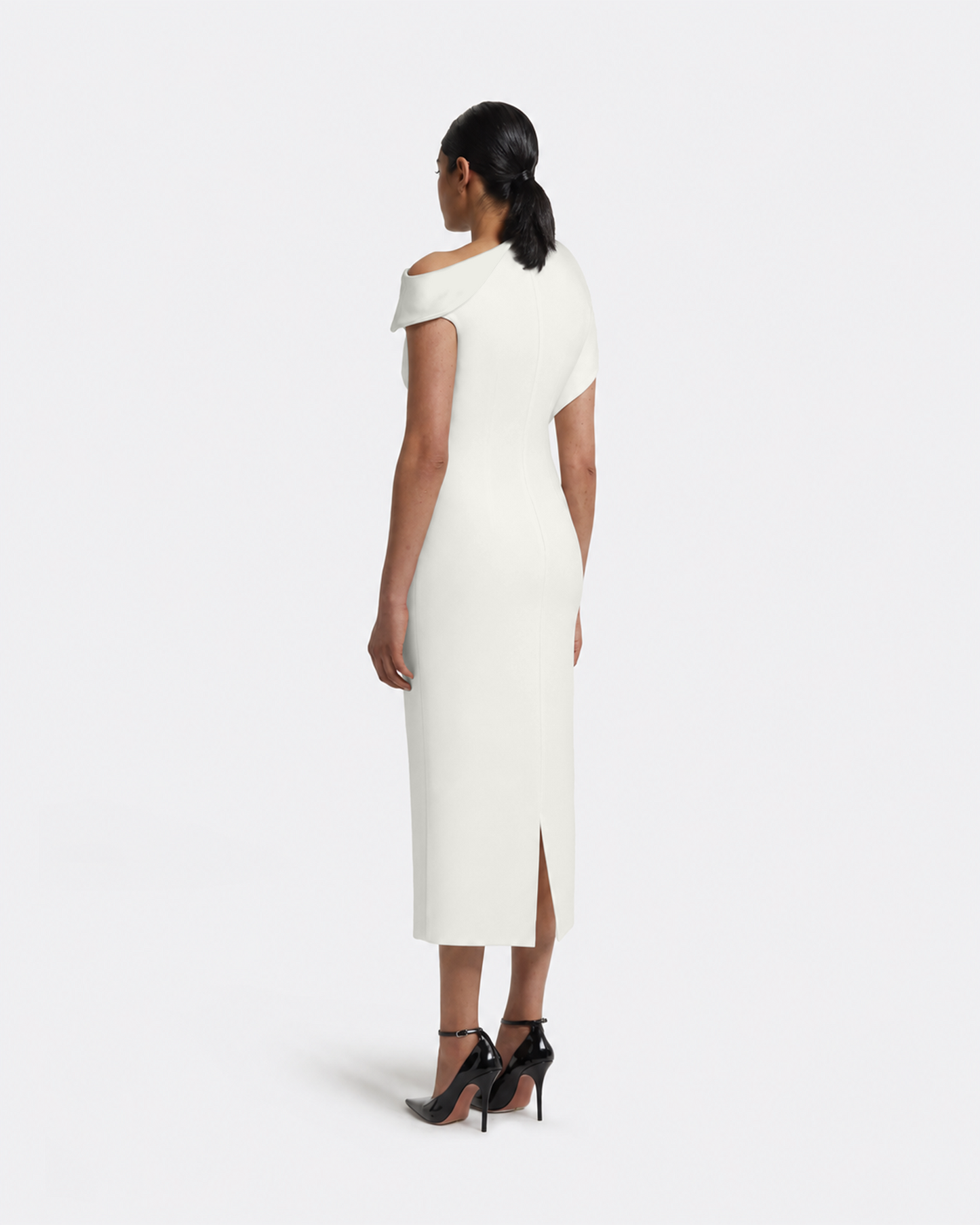 Reina Midi Dress in Ivory with Crystal