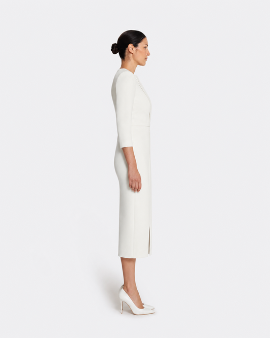 Vietta Midi Dress in Ivory