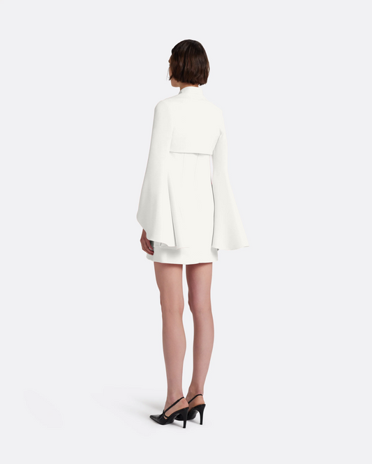 Areli Mini Dress with Harness in Ivory with Pearl