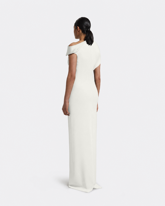 Minna Long Dress in Ivory with Pearl