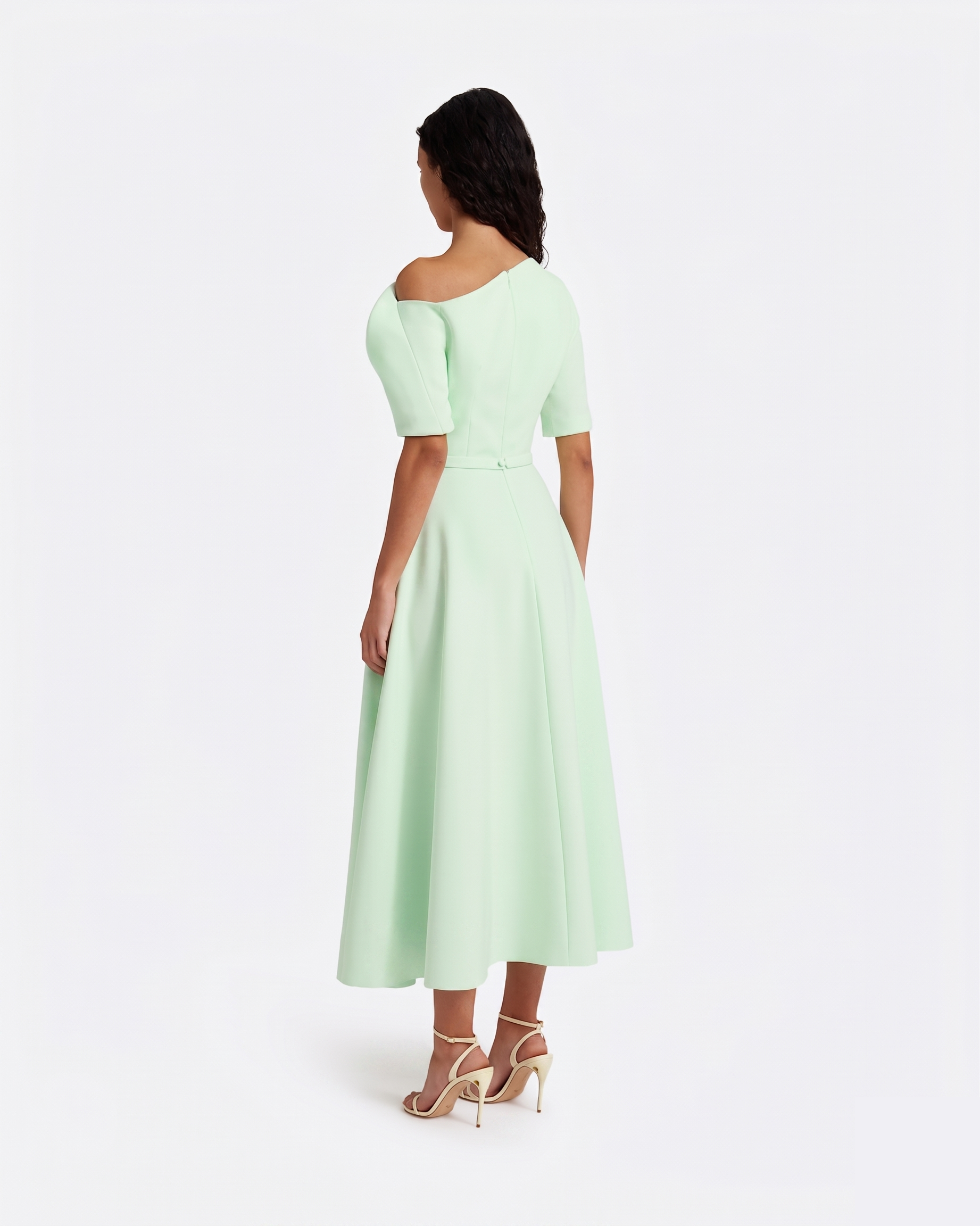 sea glass midi dress Ulla Johnson Audra Pliss Satin Midi Dress - Sea Glass - 60% Off
