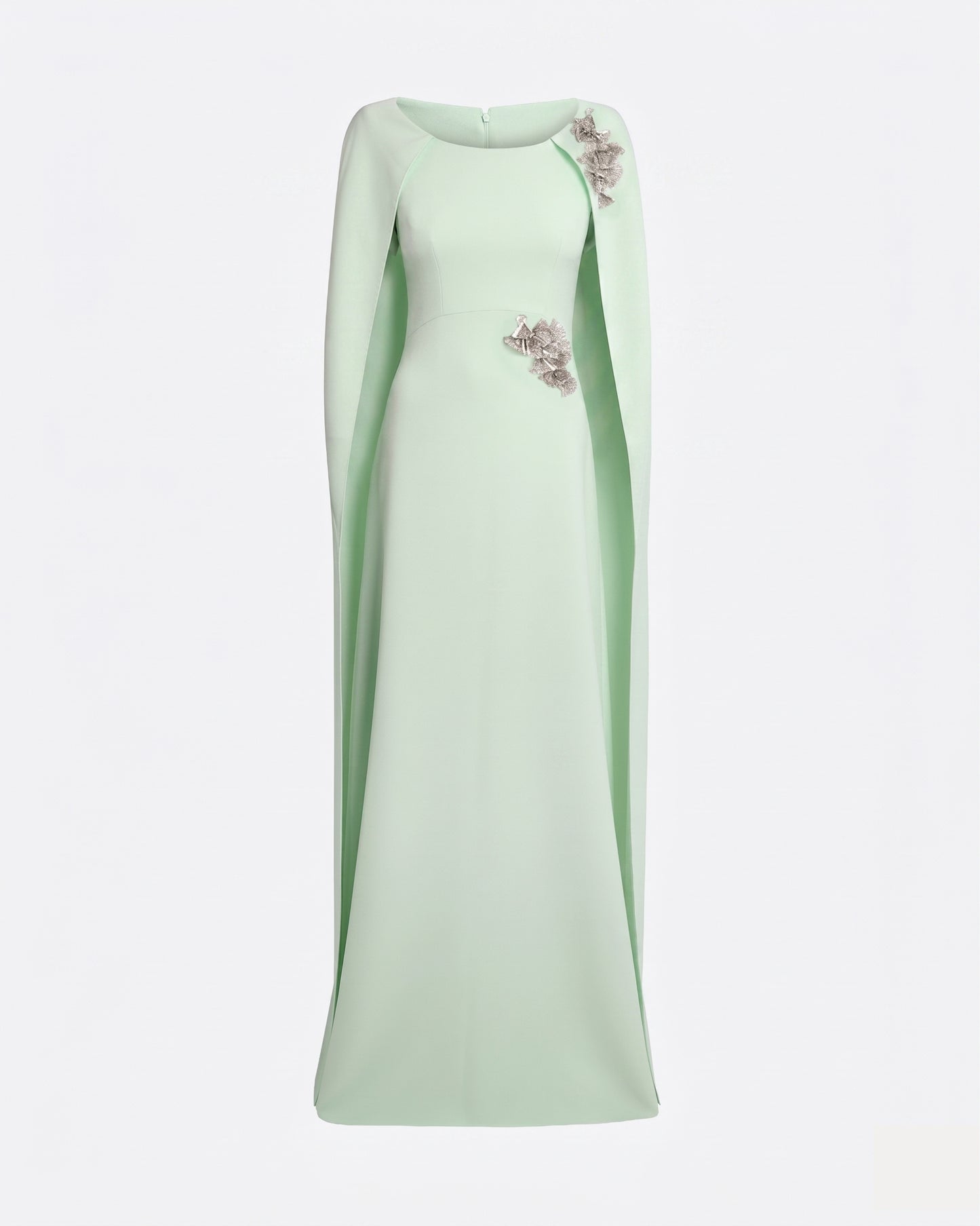Yuna Long Dress in Sea Glass with Silver