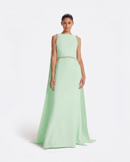 Ginevra Long Dress in Jade