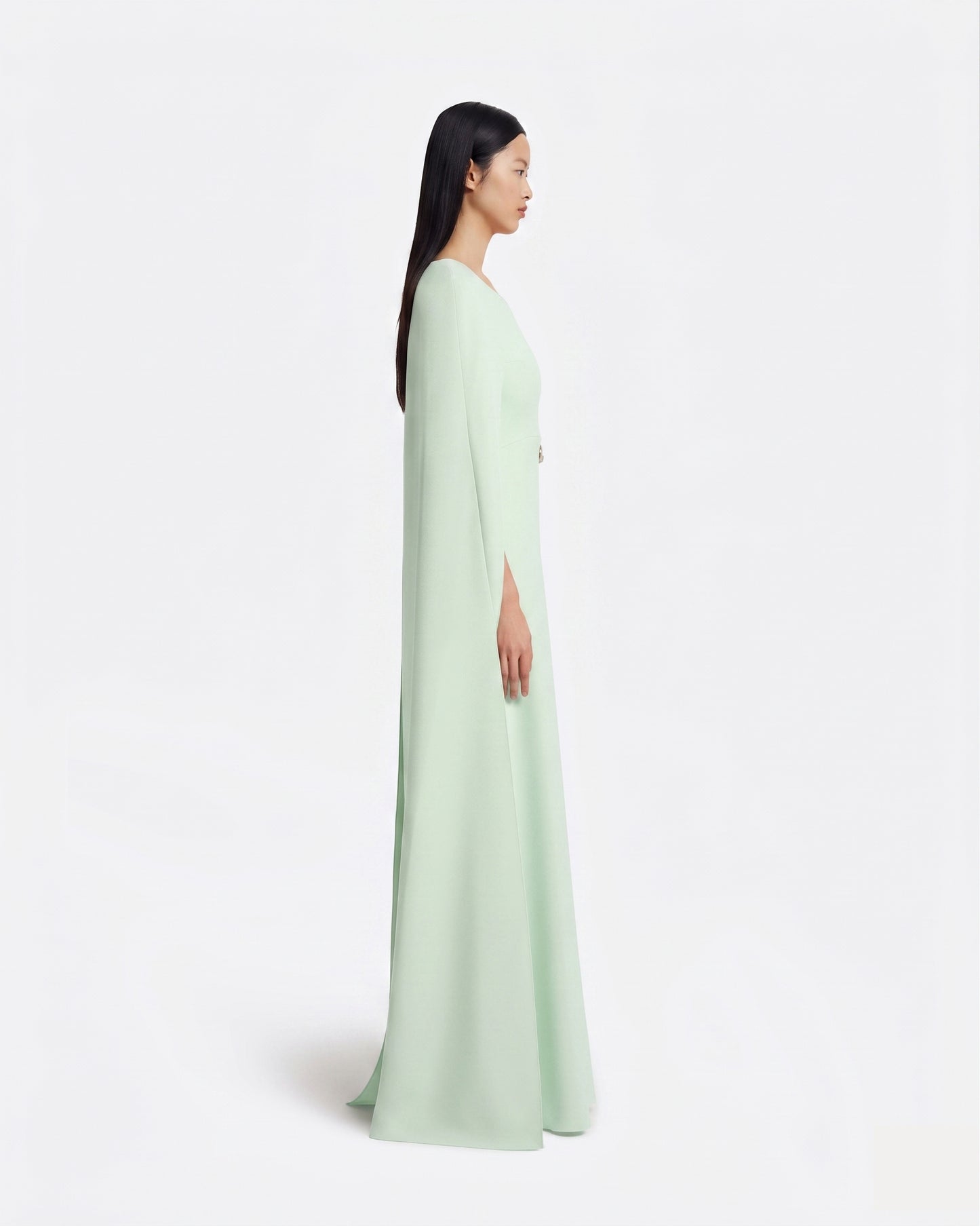 Yuna Long Dress in Sea Glass with Silver