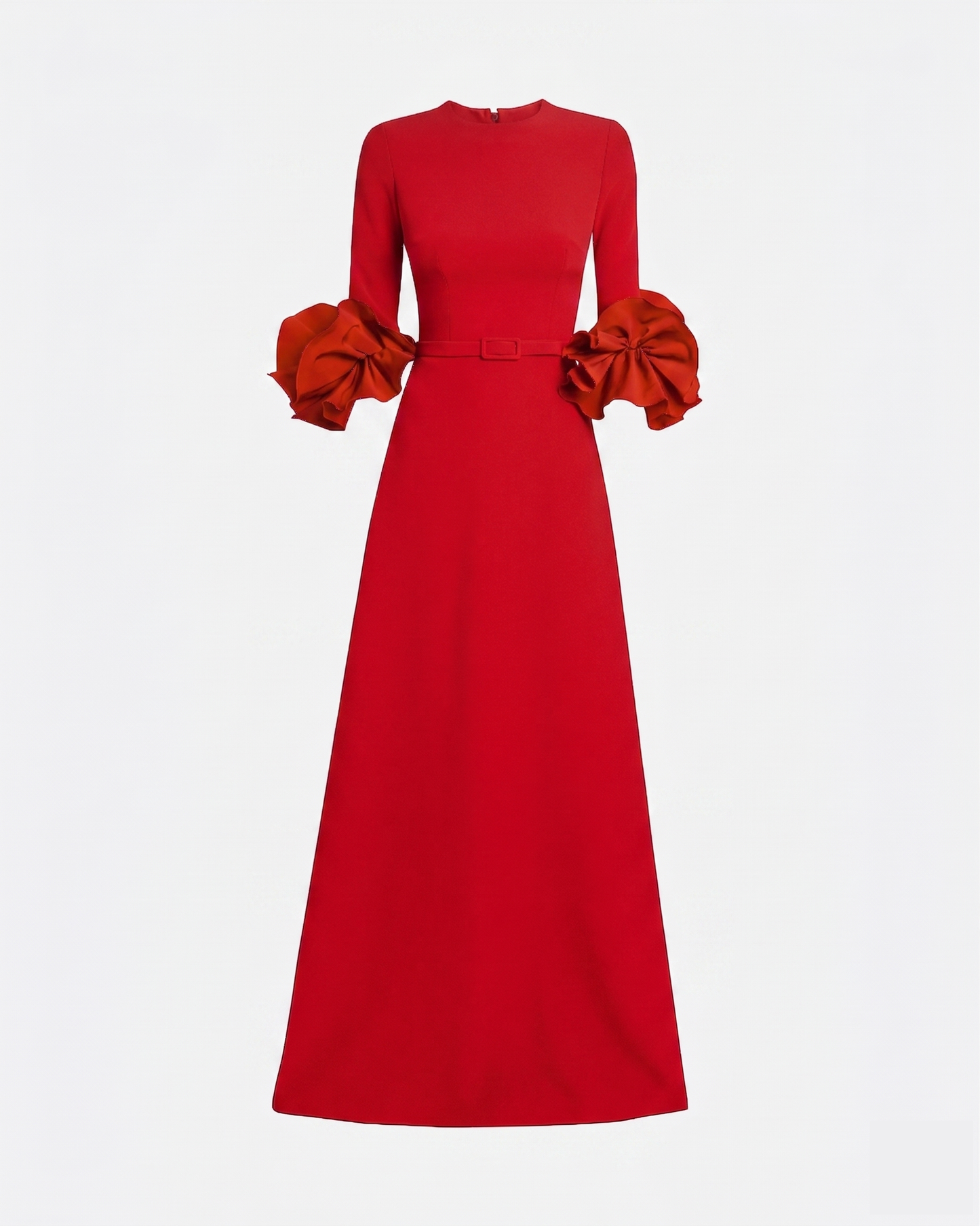 Belen Long Dress in Cherry Red