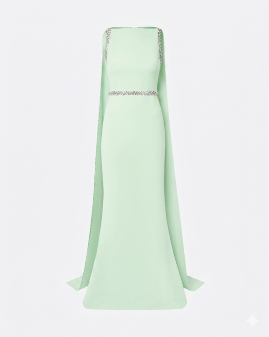 Ginevra Long Dress in Jade