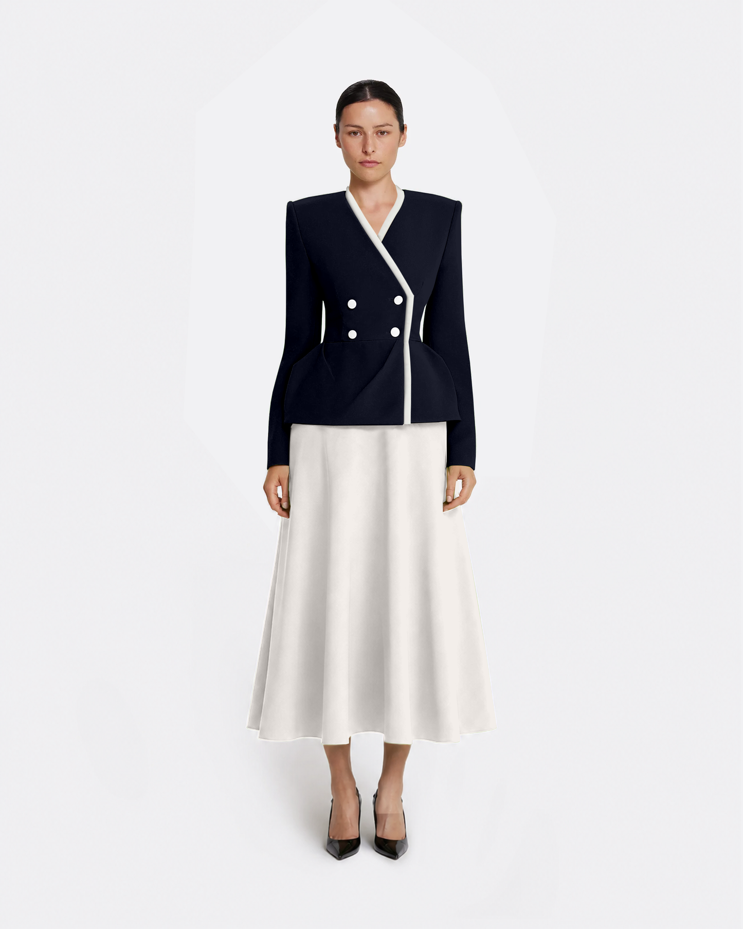 Primrose Jacket in Azurite with Ivory