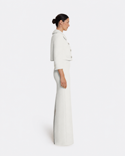 Brigitta Jacket in Ivory with Crystal