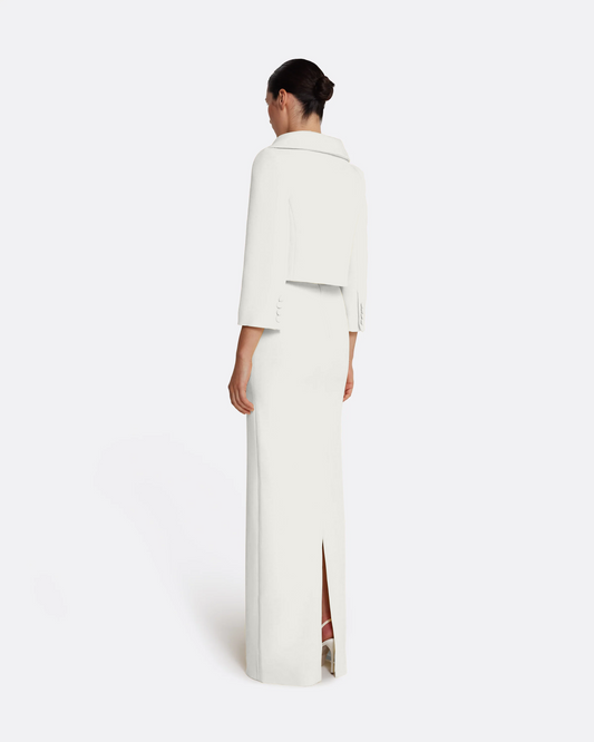 Brigitta Jacket in Ivory with Crystal