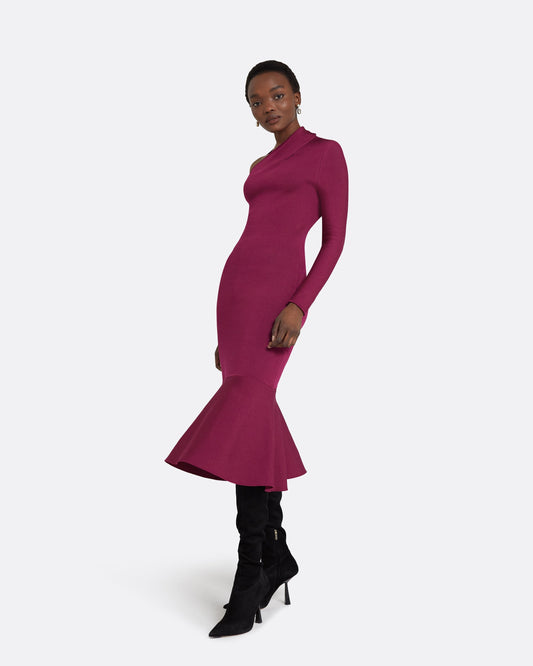Annabel Burgundy Knit Midi Dress