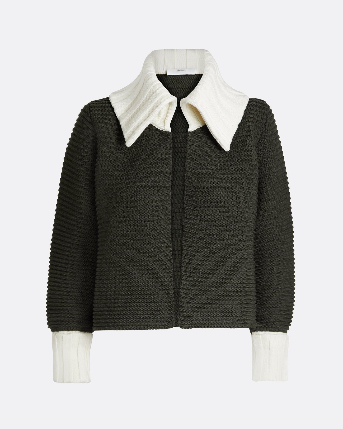 Mirielle Slate Green & Ivory Knit Cardigan