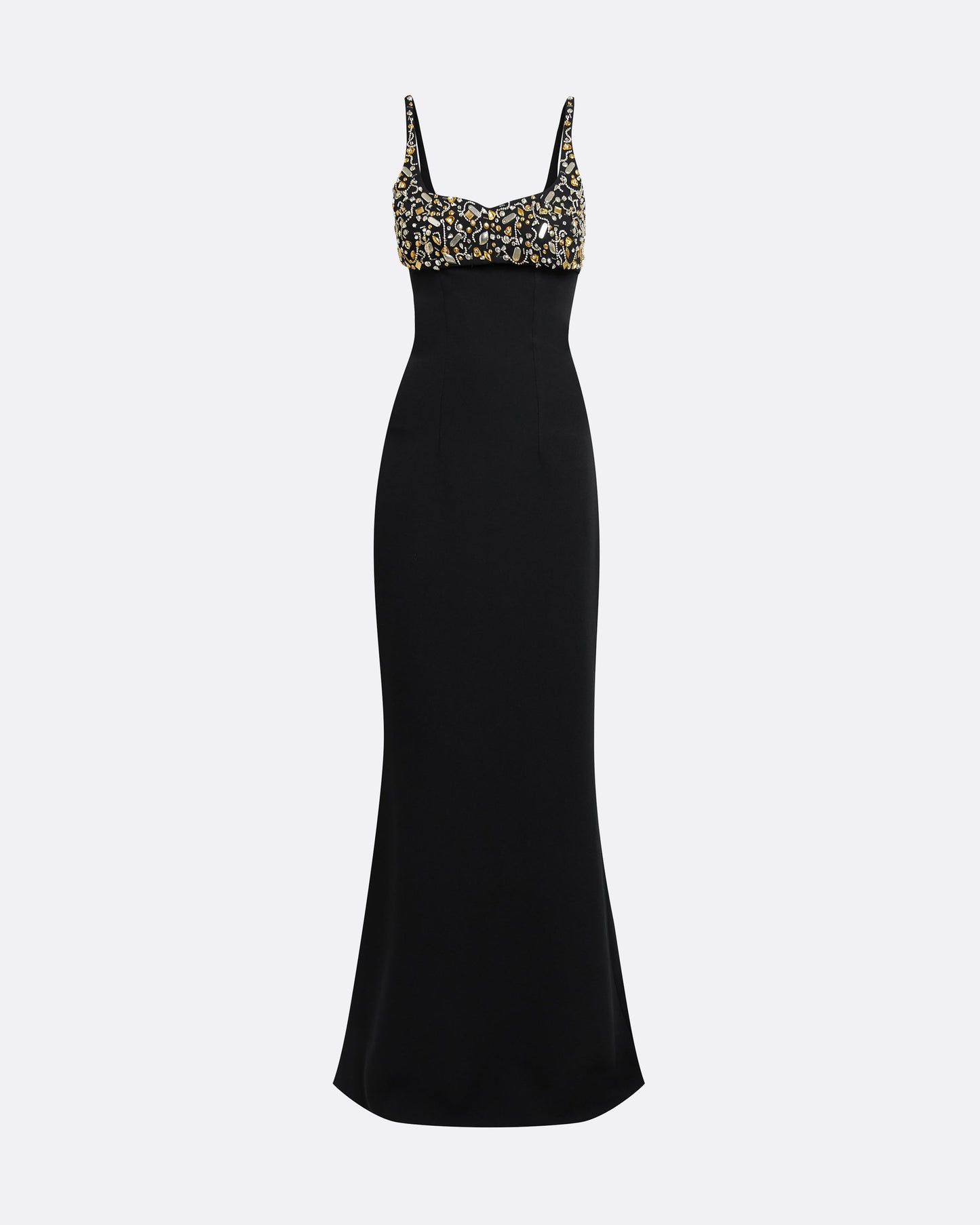 Beatriz Black & Celestial Scatter Embroidery Long Dress