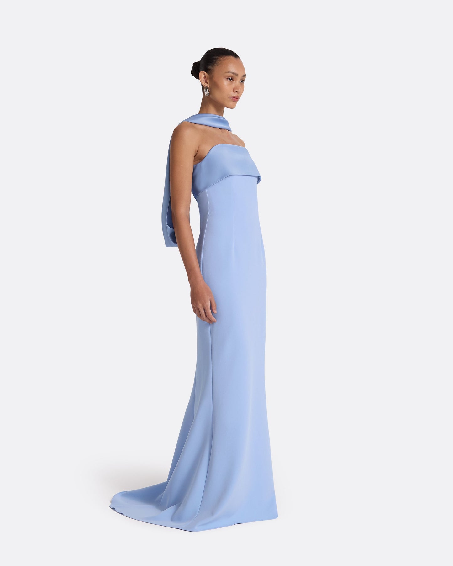 Roshana Carolina Blue Long Dress – Safiyaa London