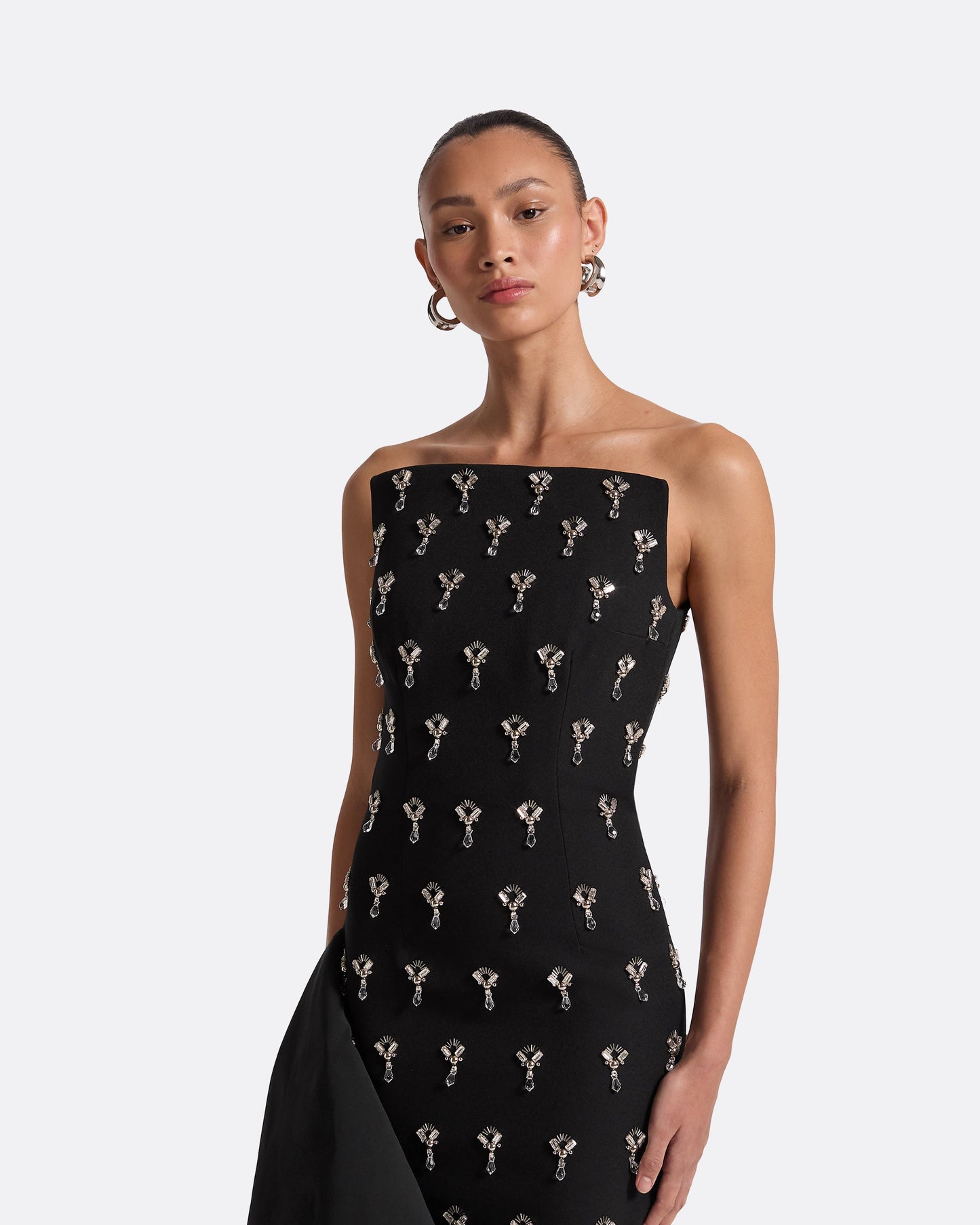 Pia Black Long Dress Safiyaa London Pia Black Long Dress Safiyaa London