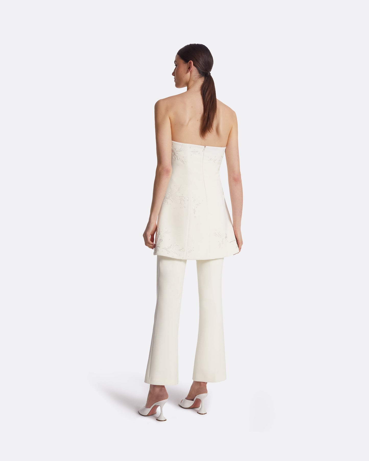 Rowan Ivory and Fern Embroidery Short Dress